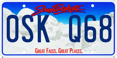 SD license plate 0SKQ68