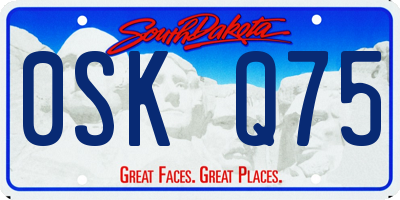 SD license plate 0SKQ75