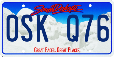 SD license plate 0SKQ76