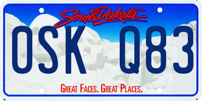SD license plate 0SKQ83