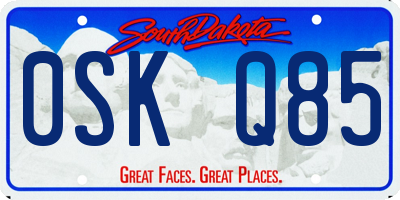 SD license plate 0SKQ85