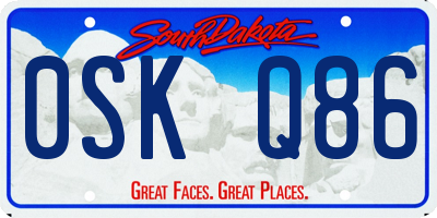 SD license plate 0SKQ86