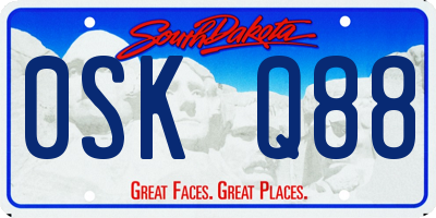 SD license plate 0SKQ88