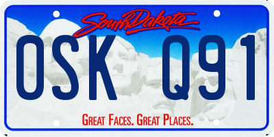 SD license plate 0SKQ91