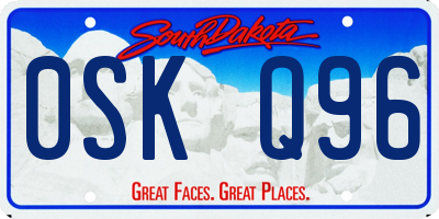 SD license plate 0SKQ96