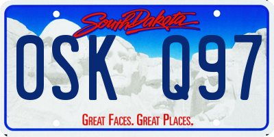 SD license plate 0SKQ97