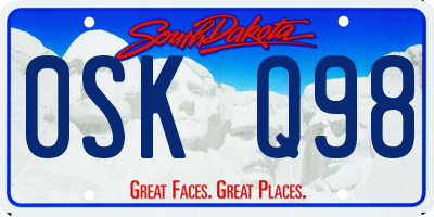 SD license plate 0SKQ98