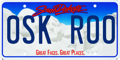 SD license plate 0SKR00