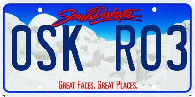 SD license plate 0SKR03