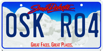 SD license plate 0SKR04