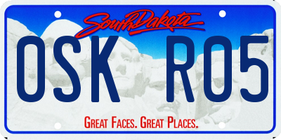 SD license plate 0SKR05