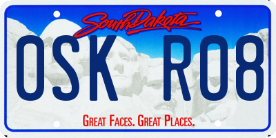 SD license plate 0SKR08