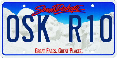 SD license plate 0SKR10