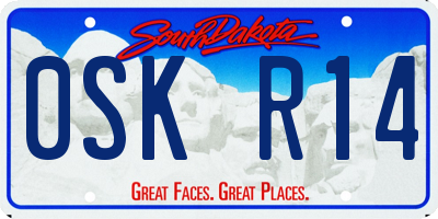 SD license plate 0SKR14