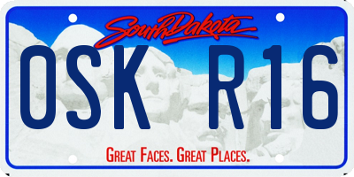 SD license plate 0SKR16
