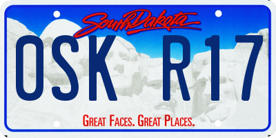 SD license plate 0SKR17