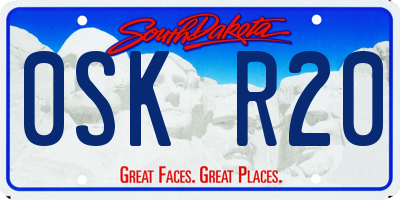 SD license plate 0SKR20