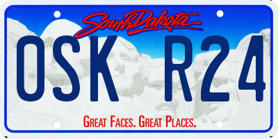 SD license plate 0SKR24