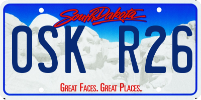 SD license plate 0SKR26