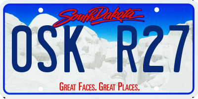 SD license plate 0SKR27