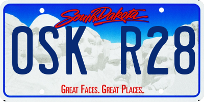 SD license plate 0SKR28