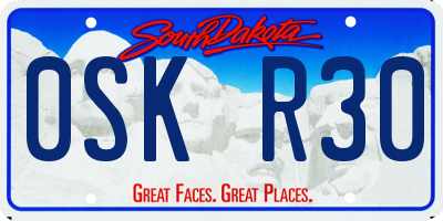 SD license plate 0SKR30