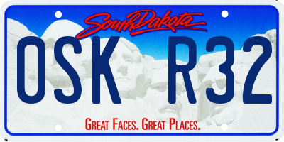 SD license plate 0SKR32
