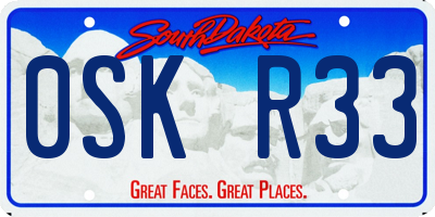 SD license plate 0SKR33
