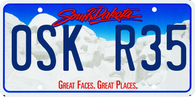 SD license plate 0SKR35