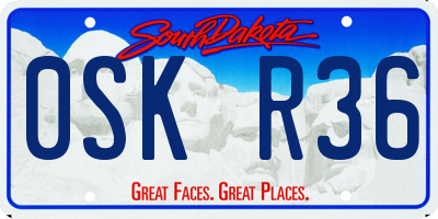 SD license plate 0SKR36