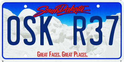 SD license plate 0SKR37