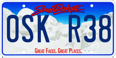 SD license plate 0SKR38