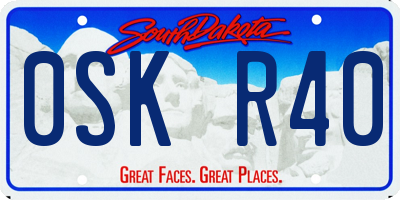 SD license plate 0SKR40