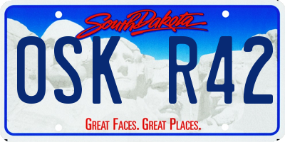 SD license plate 0SKR42
