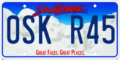 SD license plate 0SKR45