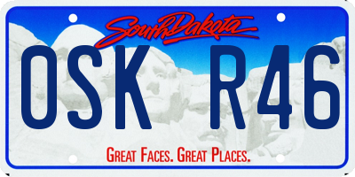 SD license plate 0SKR46