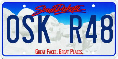 SD license plate 0SKR48
