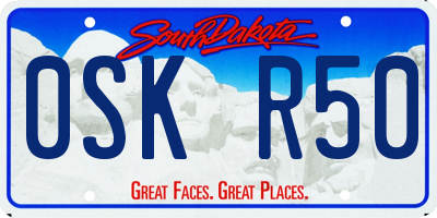 SD license plate 0SKR50