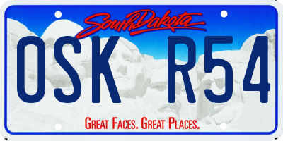 SD license plate 0SKR54