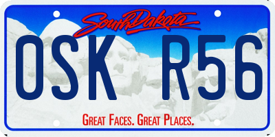 SD license plate 0SKR56