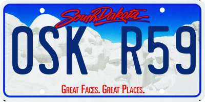 SD license plate 0SKR59