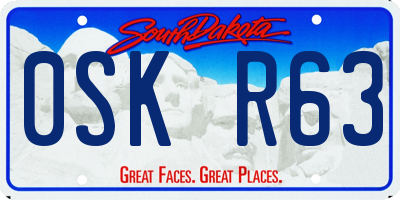 SD license plate 0SKR63