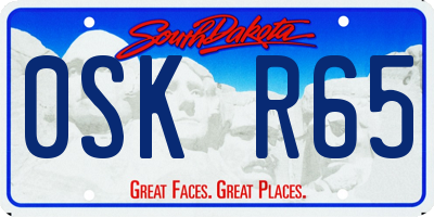 SD license plate 0SKR65
