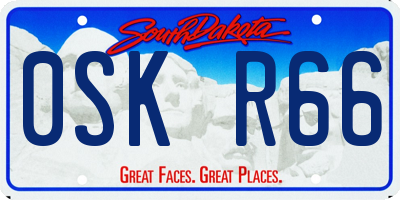 SD license plate 0SKR66