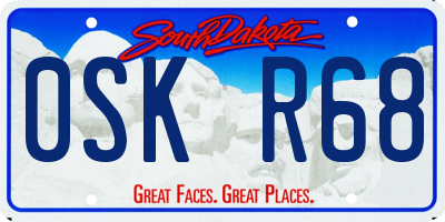 SD license plate 0SKR68