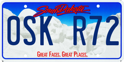 SD license plate 0SKR72