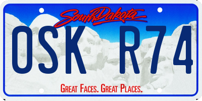SD license plate 0SKR74