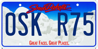 SD license plate 0SKR75