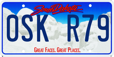 SD license plate 0SKR79