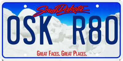 SD license plate 0SKR80